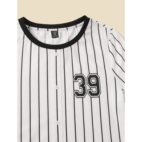 SHEIN Plus Striped & Number Contrasting Bodysuit - Picture 3 of 5